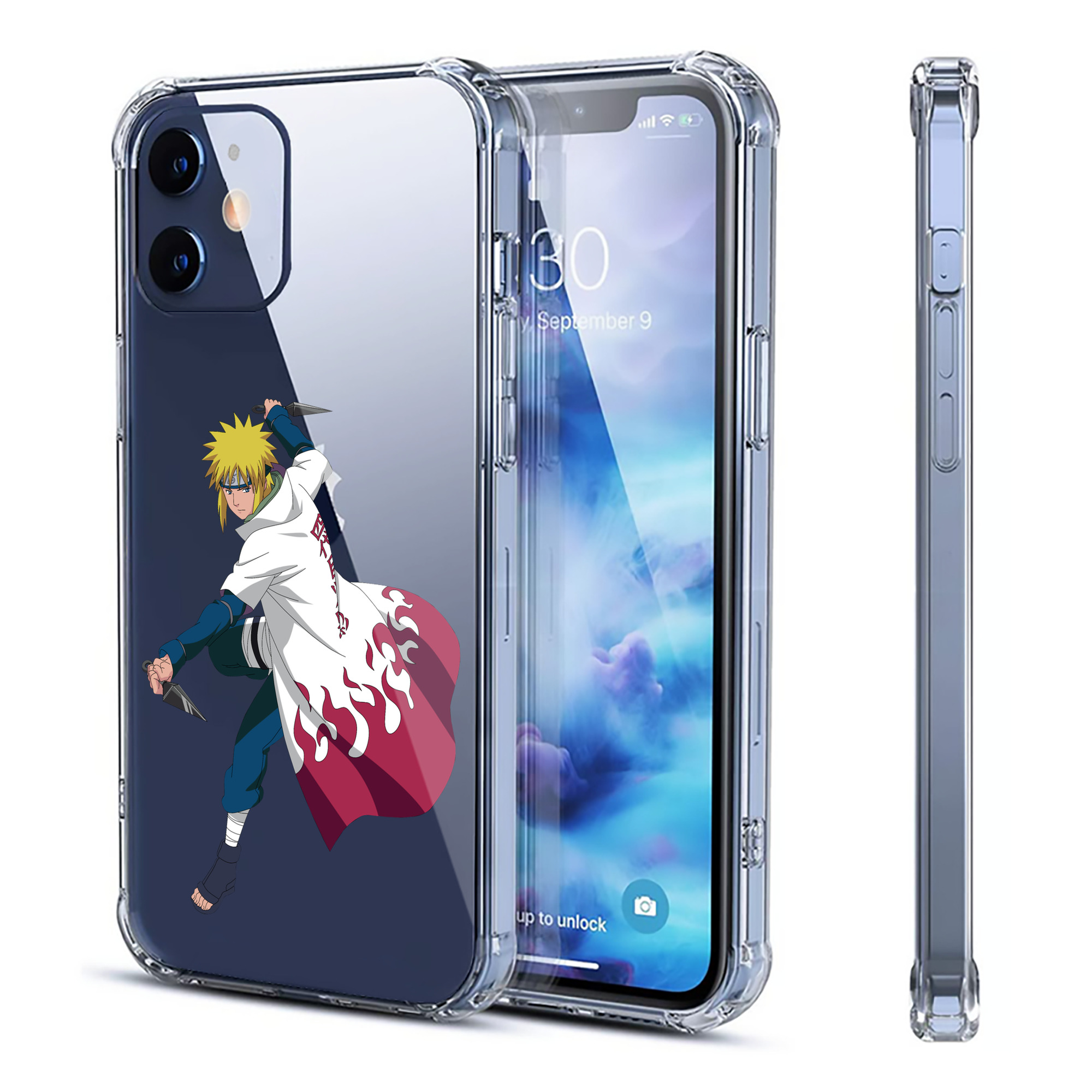（画像用） NARUTO -ナルト- 波風 ミナト Namikaze Minato 【iPhone 12シリーズ対応】透明スマホケース（クリアソフトケース）